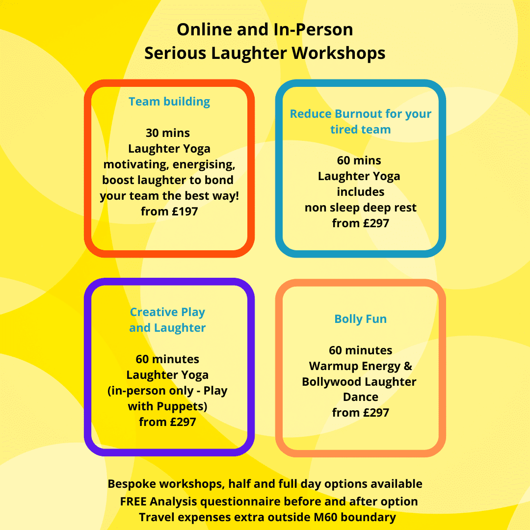Image showing prices of Laughter Yoga sessions
